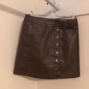 Francesca's Harper Heritage Brown Leather Skirt Size S